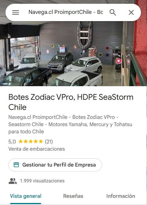 Navega.cl ProimportChile - Botes Zodiac VPro - Seastorm Chile - Motores Yamaha, Mercury y Tohatsu para todo Chile