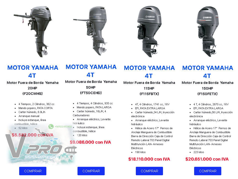 Motores fuera de borda Yamaha en Navega.cl | ProimportChile